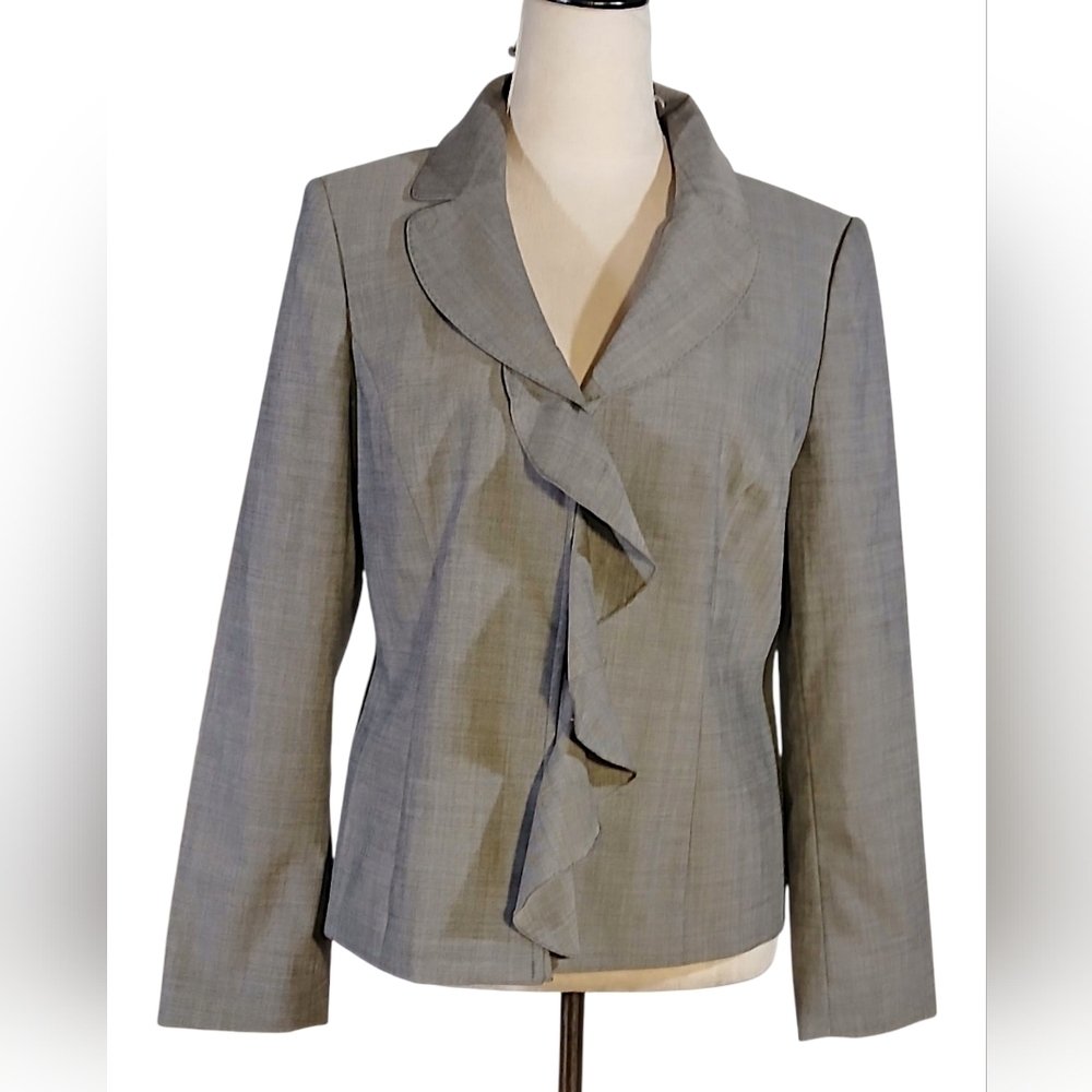 Anne Klein Blazer W Decorative Waterfall Front, Button Closure 14P